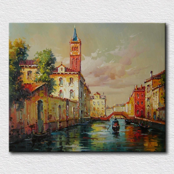 

Long history city picture oil painting office room wall painting high quality wall pictures for home decoration