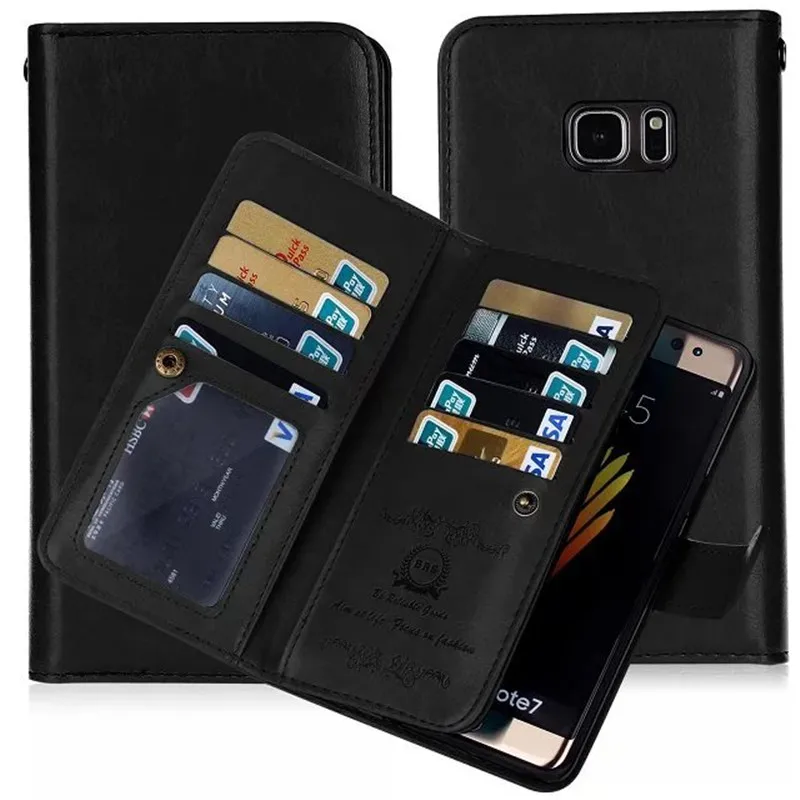 Retro PU Leather Wallet Flip Case For Samsung Galaxy S9 S8