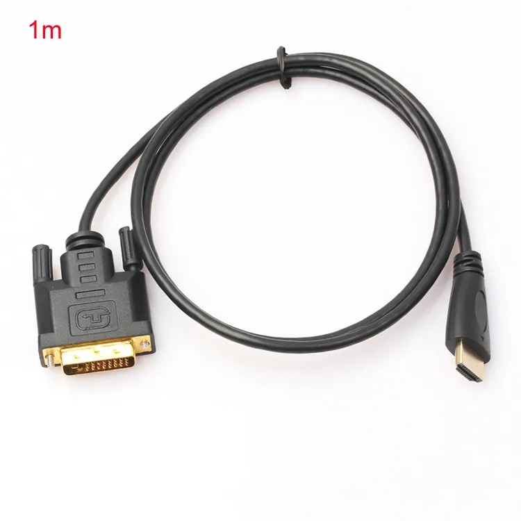 Позолоченные Slim HDMI штекерным DVI-D(24+ 1Pin) мужской кабель Single Link 1 м 1,8 м 3 м 5 м для ЖК-дисплей DVD HDTV