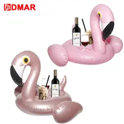DMAR 45см Надувной Фламинго Подстаканик Напитков для Стакана Плавательный Круг Для Плавания Надувной Матрас для Купания для Бассейна Пляжа