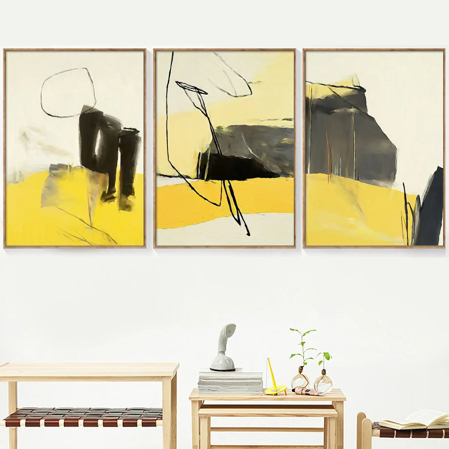 

Abstract Yellow Graffiti Painting Wall Art Canvas Painting Nordic Minimalism Posters And Prints Wall Pictures For Living Room De