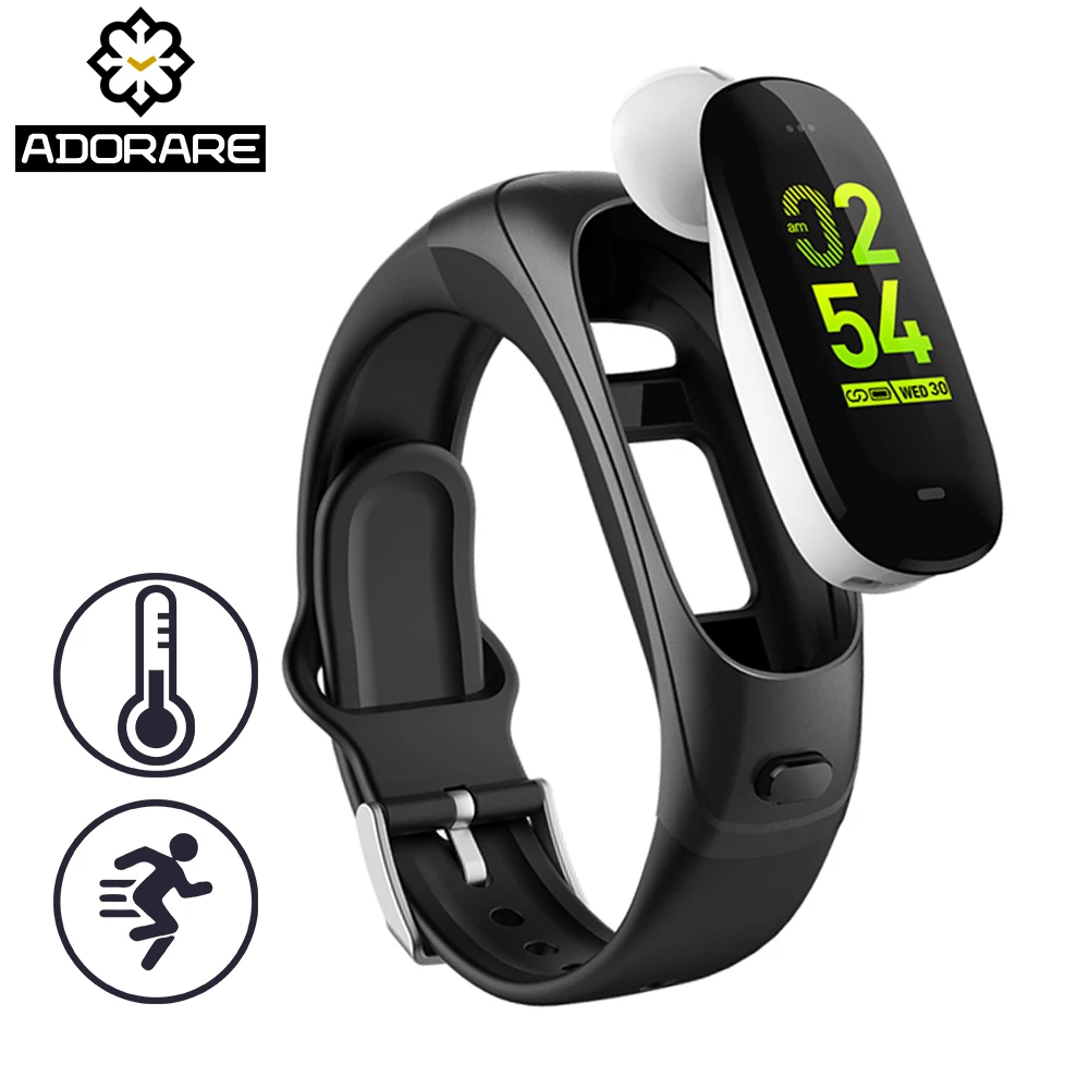

Smart band V08 Smart Watch Bracelet Waterproof Earphone Sensor Fitness Tracker Heart Rate Test Smart Talk Band For Android ios