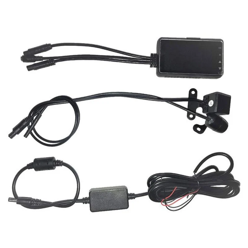 Черный 1080P 3 дюйма мотоциклетные Камера DVR мотор Dash Cam с Специальная двойная трек спереди видеорегистратор с камерой на задней панели мотоцикл Электроника - Название цвета: Черный