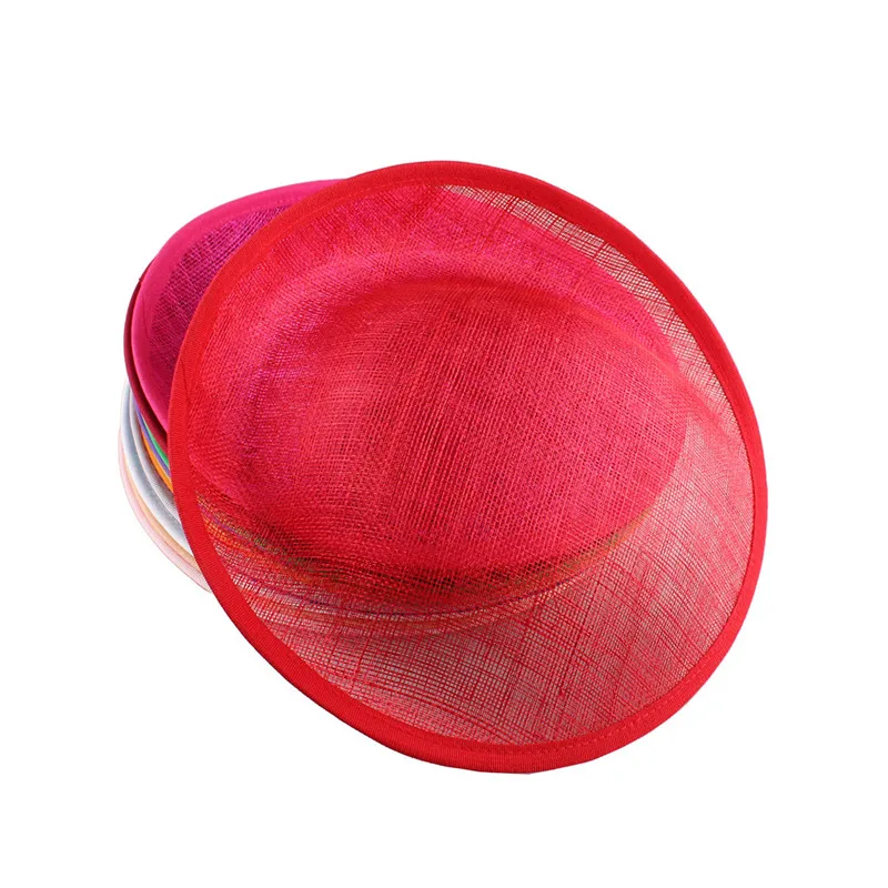 Красный Sinamay fascinators основы 20 см шляпа сделать для женщин Свадебная вечеринка DIY чародей шляпы головные уборы аксессуары 12 шт./лот - Цвет: Красный