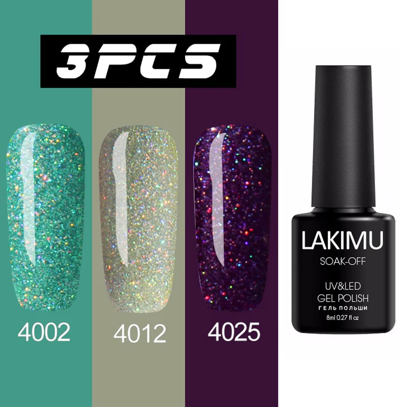 4002-4012-4025 LAKIMU дешевые 3 шт неоновый гель для ногтей Soak Off Bling Блеск ногтей полу постоянный Off White Lucky праймер для ногтей УФ светодиодный Gellak - Цвет: 4002-4012-4025