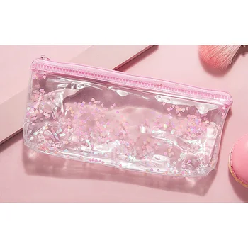 

Novelty Crystal Transparent Pencil Case PVC Water-proof Stationery Storage Organizer Cosmetics Bag XHC88