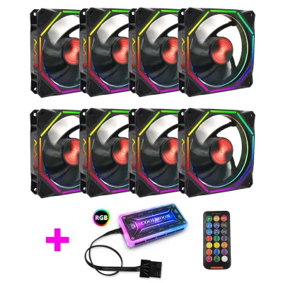 Цветной вентилятор RGB 120 мм светодиодный светящийся двойной аура корпус ПК бесшумный вентилятор с синхронизатором пульт дистанционного управления набор ЦП кулер вентилятор для компьютера - Цвет лезвия: Фиолетовый