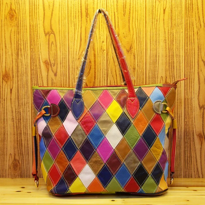

2016 Limited Sale Fashionable Patchwork Color Block One Shoulder Cross-body Bag Personality Genuine Leather Women's Handbag