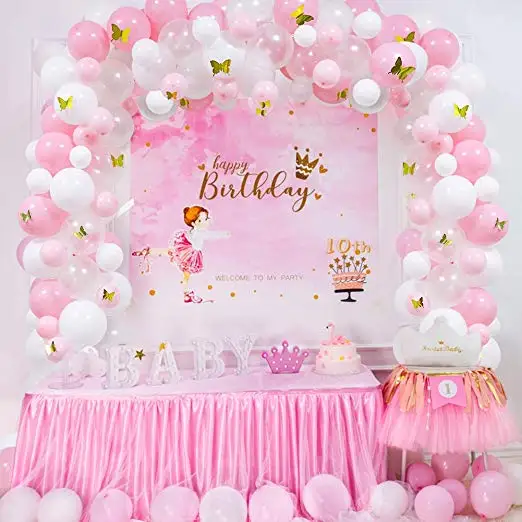 100 шт Розовый Белый Золотой Бабочка Набор воздушных шаров комплект гирлянды для вечерние suppies