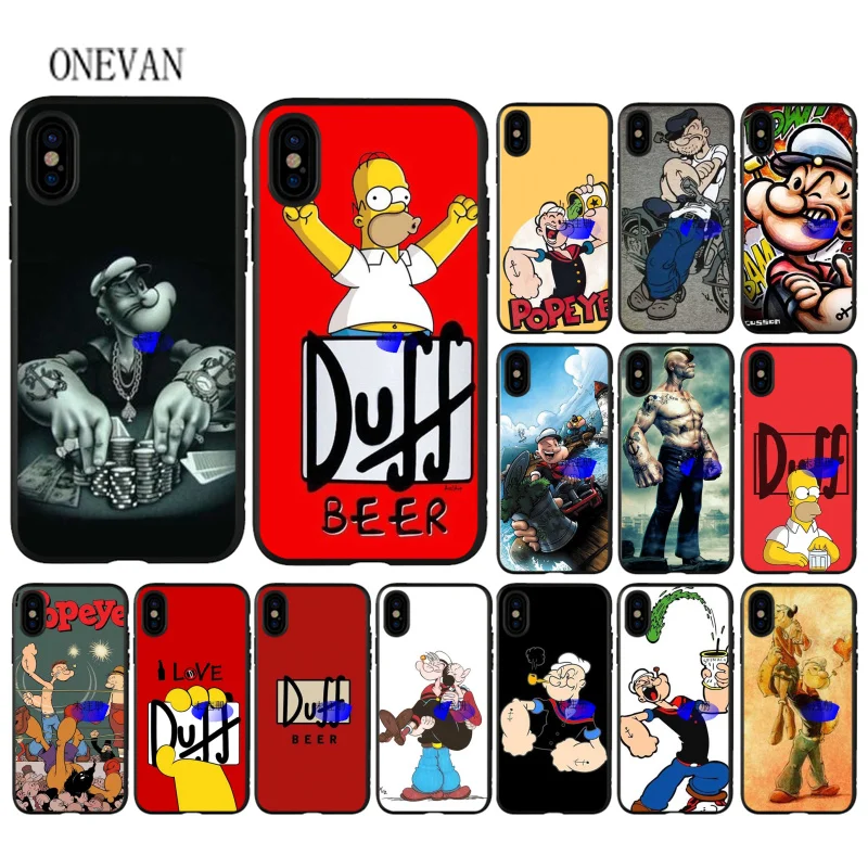 Popeye мультяшный мягкий чехол для телефона iPhone 7 8 6 6S Plus X XS MAX 5 5S SE XR чехол|Бамперы| |