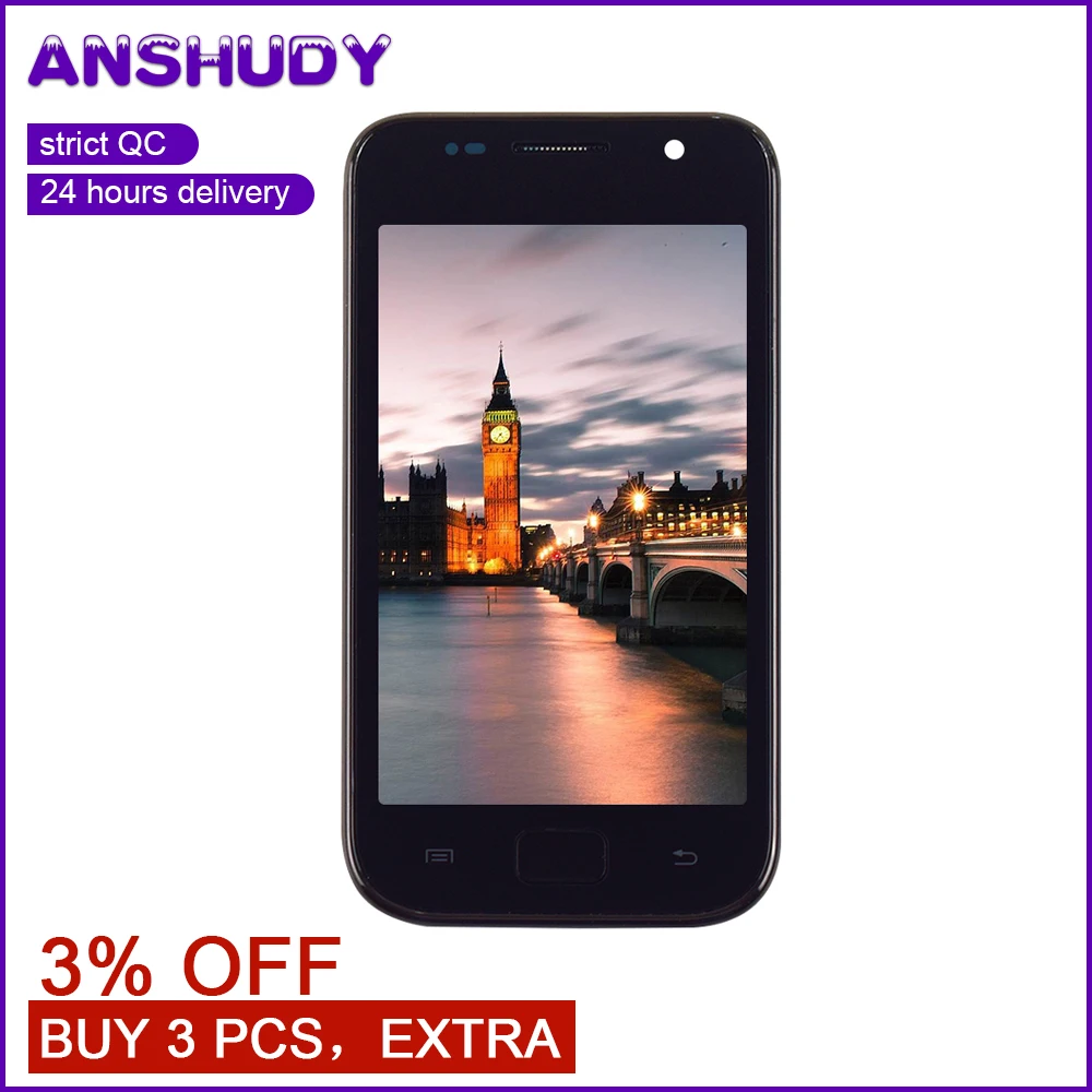 

For Samsung Galaxy SL GT- i9003 Touch Screen Panel Digitizer Sensor Glass + LCD Display Monitor Panel Module Assembly + Frame