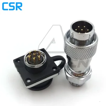 

WS16 series waterproof 7 pin Plug and socket, Mechanical power cable panel mount connector 7-pin plug socket