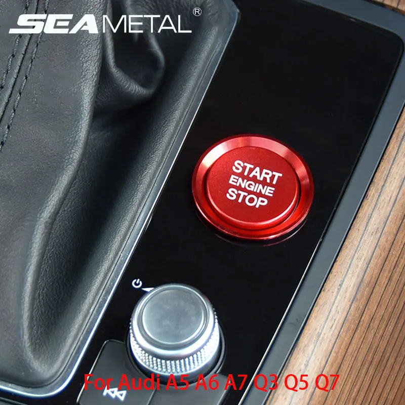 

Auto Products Engine STOP START Button Car 3D Sticker Cover Ring Auto Key Switch Decor Universal For Audi A4 Q3 A5 Q5 A6 A7 Q7
