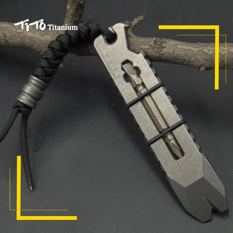 تيتو EDC titanium سبائك المخل متعددة الوظائف titanium المخل فتحت أداة خارجية مفك titanium TC21 المخل