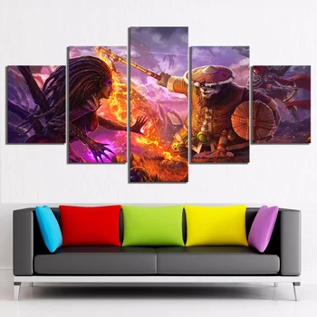 

5 Piece Game Art Canvas Painting World of Warcraft StarCraft Artwork HD Wall Pictures for Home Decor