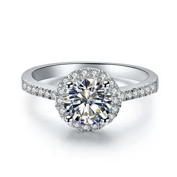 

1Ct Round Cut Moissanite Solid 585 White Gold Ring Women Anniversary Ring Classic AU585 Gold Ring Best Propose Ring