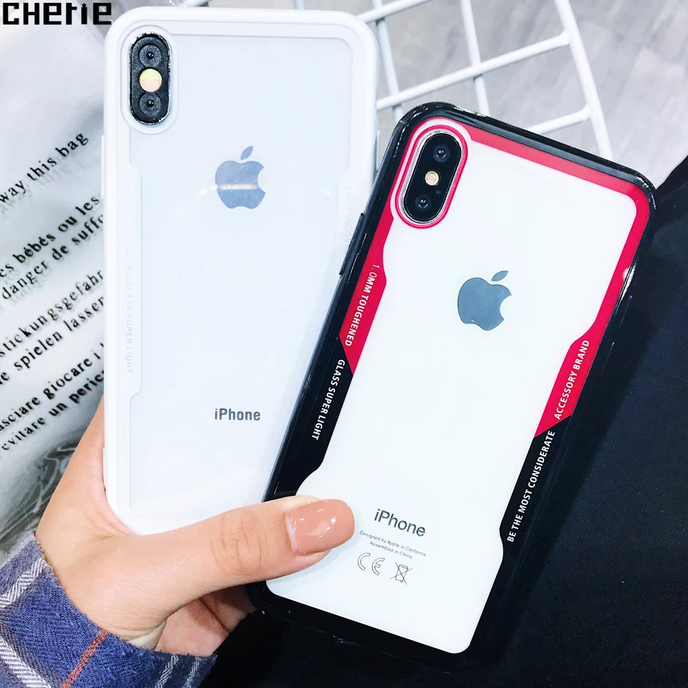 

Back Cover For iPhone 7 8 For iPhone 7 8 Plus Case Transparent TPU Soft Silicone Acrylic PC Case For iPhone XS MAX XS XR X Funda
