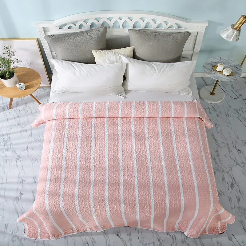 1 шт., розовое стеганое покрывало в полоску для девочек-подростков, покрывало 200*220, покрывало на кровать, летнее полиэфирное одеяло для мальчиков, одеяло 150*200 - Цвет: B-SN