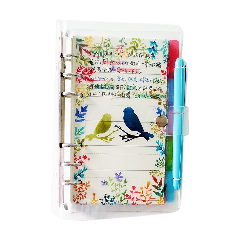 K & KBOOK Kawaii прозрачный ПВХ дневник для ноутбука милый весенний спиральный ноутбук