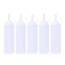 4/5/6 шт. бутылки-тюбики пустой 200 ml 8 oz Пластик бутылки для соуса диспенсеры для бутылки для специй для ресторана бара Кухня