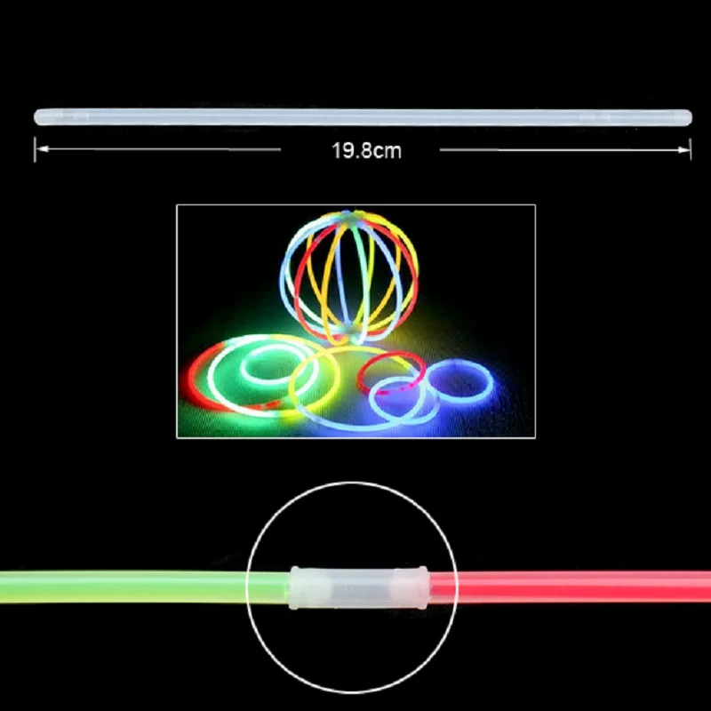 100 шт. Glowstick неоновый вечерние флуоресцентный Браслеты Цепочки и ожерелья светятся в темноте неоновые палочки для рождественской вечеринки поставки для детей подарок