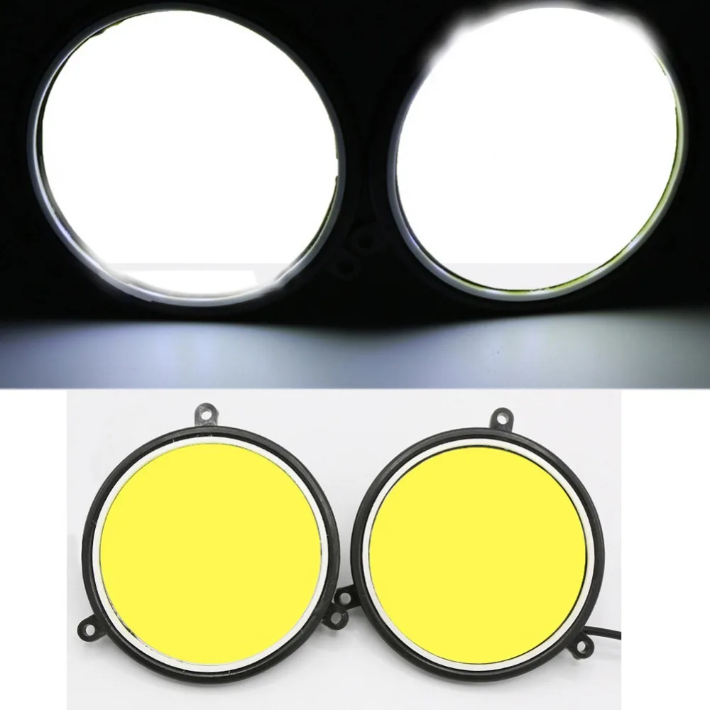 

2PCS 90MM Car DRL Daytime Running Light Flexible White LED Lights Driving Lamp COB Lights Car-Styling 12V DC Round Shape #275739