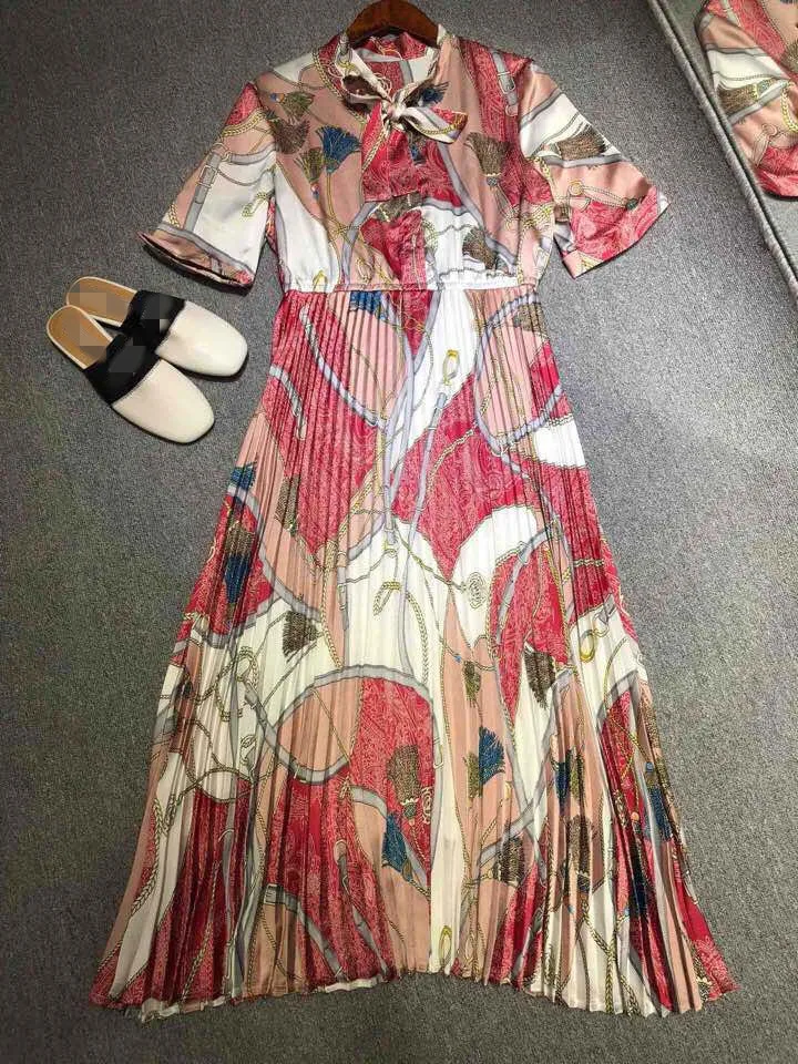 

High quality New Fashion Women 2019 spring Dress Luxury famous Brand European Design party style dress WD05163