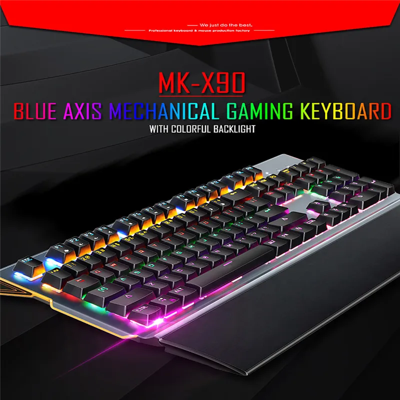 

MK-X90 Ith Hand Support Blue Line Lighting Game Green Axis Mechanical Keyboard 4.10