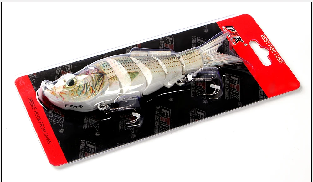 FTK 54 g Multi Jointed Swimbait Hard Minnow Bass Angelköder 16,5 cm Wobbler 5 Segment Jerkbait Angelköder Wobbler für Hecht – Detail 8