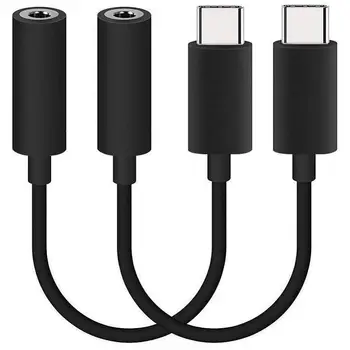 

2 Pack USB C to 3.5mm Headphone Jack Adapter, Type C Male to 3.5mm Female AUX Jack Stereo Earphone Converter, Compatible for M