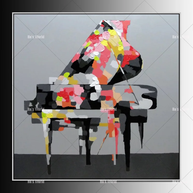 100 Handgemalte Olgemalde Auf Leinwand Musikinstrument Abstrakt Klavier Malerei Wandkunst Bilder Fur Home Decor Unframed Oil Painting Paintings On Canvashand Painted Oil Painting Aliexpress