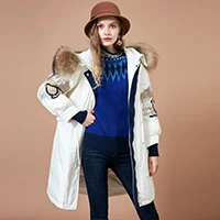 ARTKA Для женщин зимние Винтаж вышивка толстый теплый 90% Белое пуховое пальто с капюшоном на меху Женская мода теплый жакет YK10184D - Цвет: Белый
