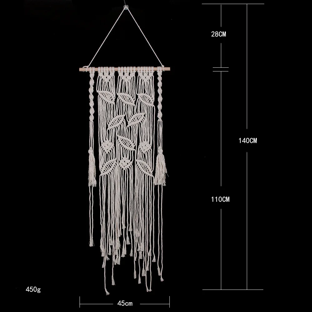 Ручной узлом макраме стены искусства ручной работы хлопок настенный гобелен с кружевными тканями богемные Свадебные украшения - Цвет: As photo