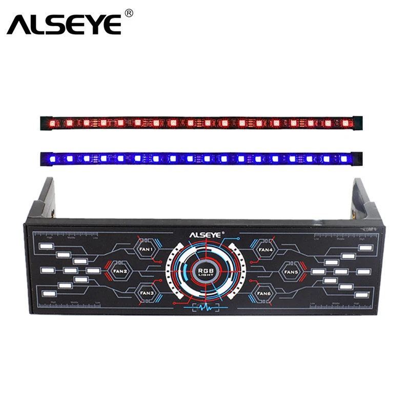 ALSEYE PC контроллер вентилятора 6 каналы кулер вентилятор охлаждения скорость и RGB с