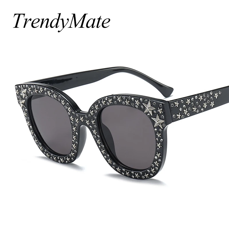 TrendyMate 2018 женские крупные солнцезащитные очки с дизайнерским узором в виде звезд