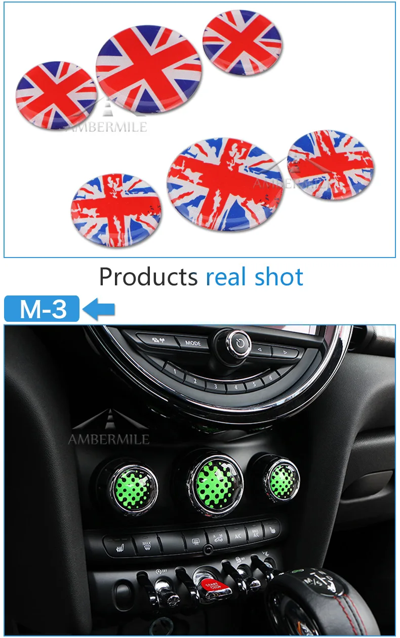 Car Interior Air Conditioning Switch Knobs Stickers Covers Decals for Mini Cooper JCW F55 F56 Accessories Car Styling (5)