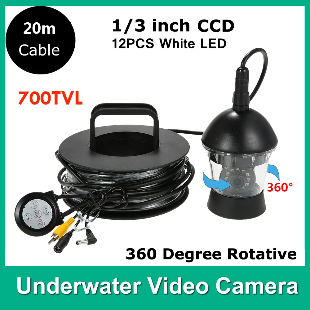 للماء 700TVL HD اللون فيديو كاميرا الصيد كاميرا Fishfinder صياد السمك 360 درجة الدورية الصيد كاميرا