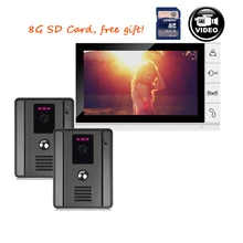 ENVÍO LIBRE 9 “Sistema de Acceso de Intercomunicación teléfono Video de La Puerta de Grabación Monitor de Color + 2 x Cámara de Visión Nocturna Al Aire Libre + 8G SD STOCK