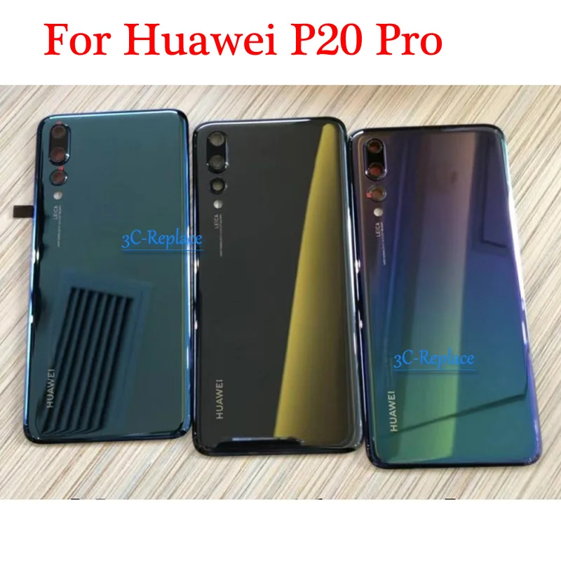 Для huawei P20 Pro Global CLT-L09 CLT-L04 задняя Батарея крышка дверца батарейного Корпус чехол сзади Стекло объектив Запасные части