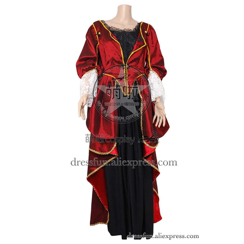 Fluch Der Karibik Cosplay Elizabeth Swann Kostüm Elizabeth Turner Roten Kleid Partei Halloween