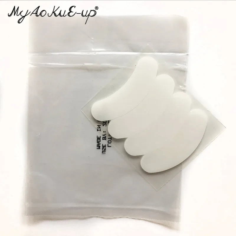 Pacotes de Extensão Pestanas sob Pad Bloco de Papel Silicone Transparente Liso Olho Fino Remendo Enxerto Pestana Extensão 5.3*1.5 cm 50 3 Cílios postiços