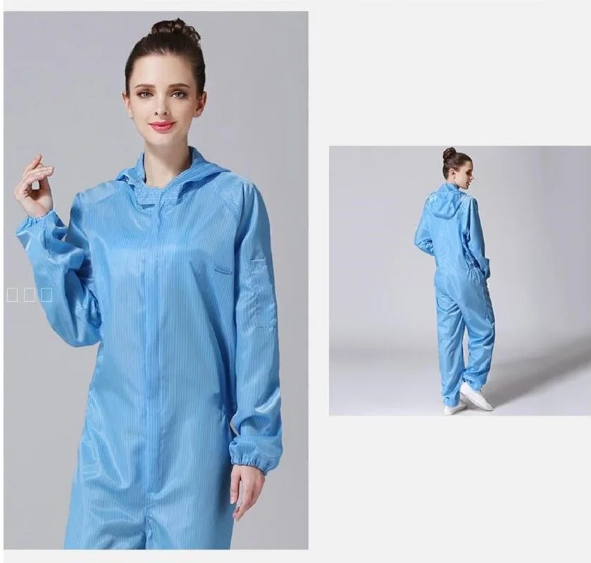 Men women Anti-static Clothing Hooded Dust-proof Coveralls Cleanroom Garments Factory Clean Food Paint Work Protective Clothing
