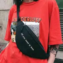 Для мужчин Для женщин холст с надписью Harajuku Стиль талии сумка унисекс поясная сумка Грудь пакеты деньги ремень buik tasje живота мешки кошелек Chic