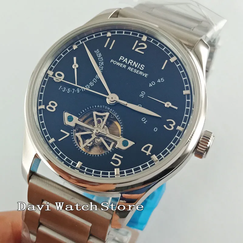 

43mm Black Dial Stainless Steel Sliver Strap Automatic Mens Watch 2642