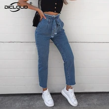 Женские джинсовые брюки с бахромой в винтажном стиле, прямые джинсы с высокой талией, ковбойские джинсы, шикарные повседневные брюки Femme