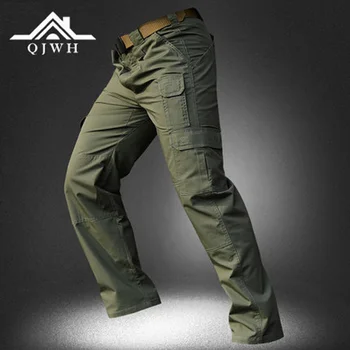 

High Quality 2020 Outdoors Baggy Grid Cotton Army Military Cargo tactical Camo Waterproof Trousers Men Solid Casual Pants Mens