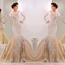 Sparkly Champagner 2016 Abendkleid Mit Langen Ärmeln Arabischen Muslimischen Formale Kleider Für Hochzeit Promi Guest Kleid