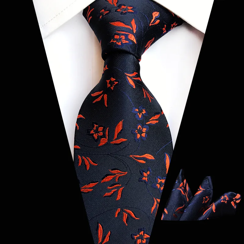 Дизайнерские галстуки для мужчин 100 Стили темно-синие красные цветочные модные галстуки с узором Hanky набор для свадебной вечеринки Прямая - Цвет: TZ-D10