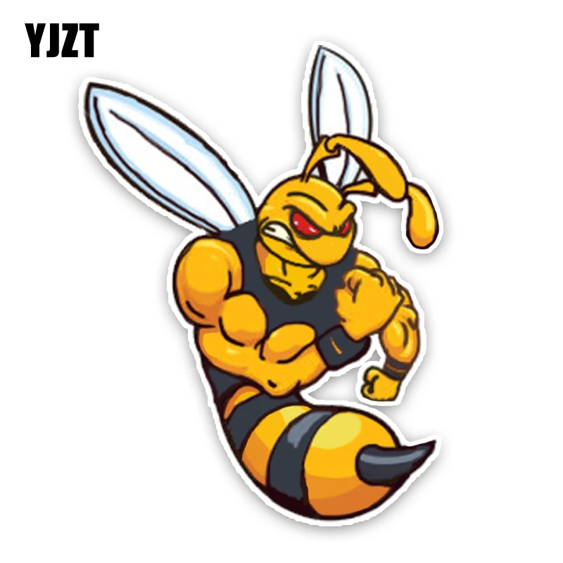 YJZT 12CM16CM милый Злой мультфильм Hornets цветной ПВХ стикер автомобиля графическое