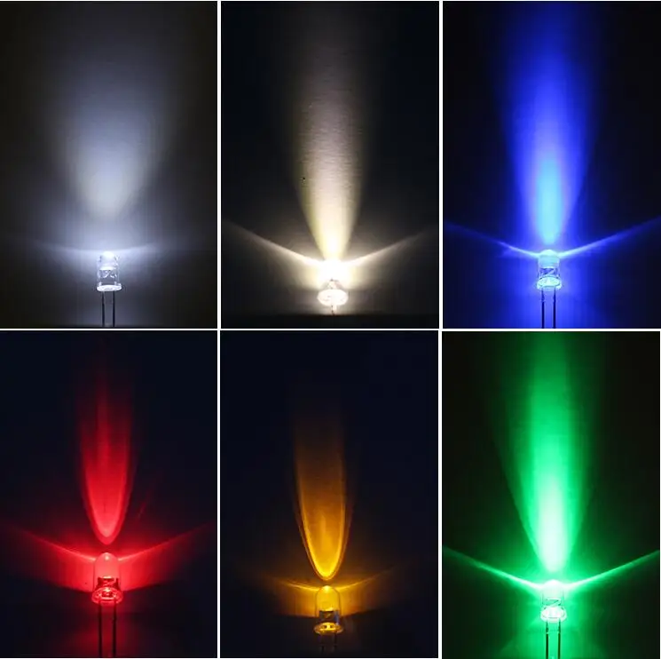 

100PCS x Long Leg 3mm Red Warm White Green Blue Yellow Orange Pink Purple 7 color Clear Lens Ultra Bright LED Diode